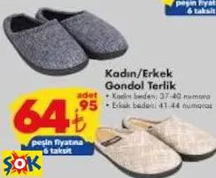 KADIN/ERKEK GONDOL TERLİK KADIN/ERKEK GONDOL TERLİK